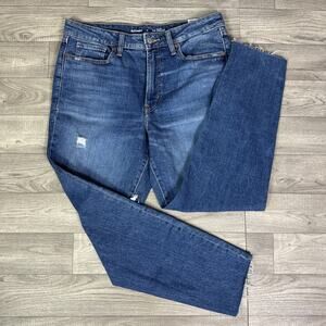 Old Navy Ripped High Rise OG Straight Leg Jeans Medium Wash sz 12